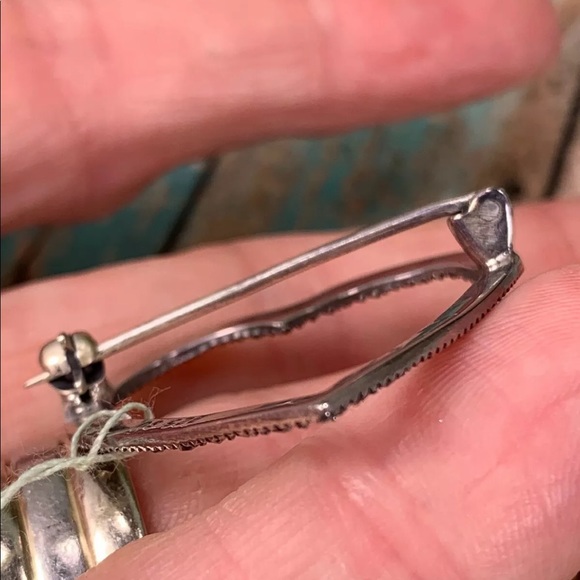 ⭐️Vintage Sterling Silver Marcasite Heart Pin NWT - Picture 8 of 10